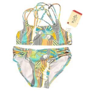 Salt Life Tropical Print Two-Piece Bikini Youth Size 7